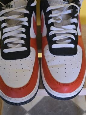 Nike Air Two-Tone White & Orange Sneakers